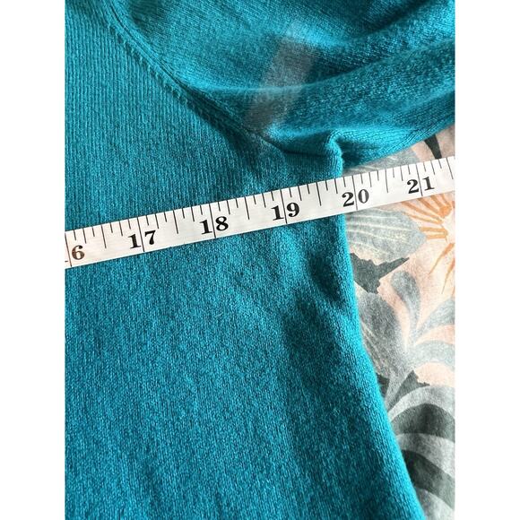 J.Jill Women's Sweater Size Large Petite Teal Long Sleeve V-Neck - Picture 8 of 9